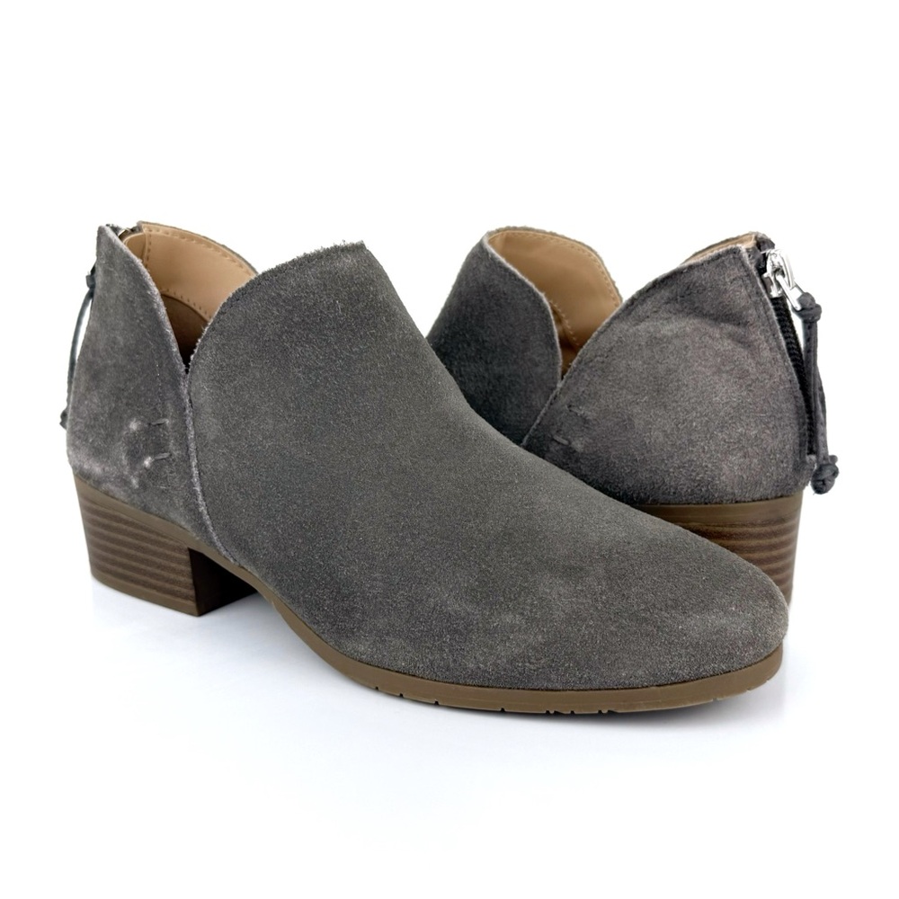 Kenneth Cole Reaction Women's Side Skip Suede Leather Ankle Bootie Gray Size 5.5 - Picture 1 of 11
